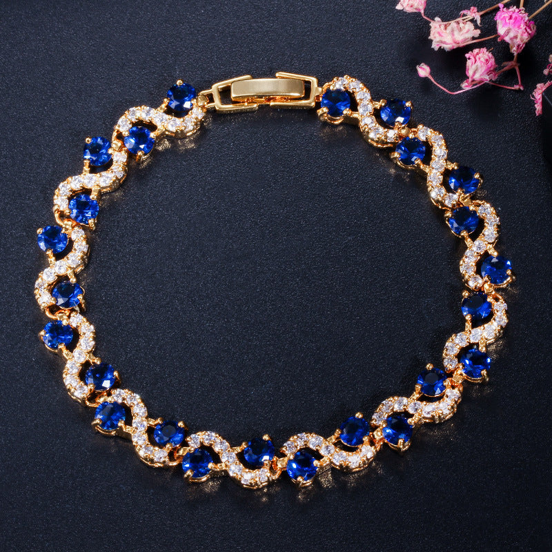 Wholesale Cross Super Flash Colorful Zircon Full Diamond Bracelet